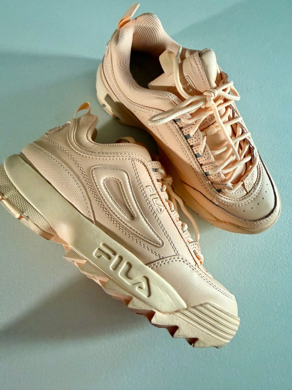 FILA Disruptor II Premium Peach Blush Chunky Sneakers Women’s 7.5